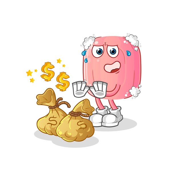 ilustración de dinero de basura de jabón. vector de caracteres