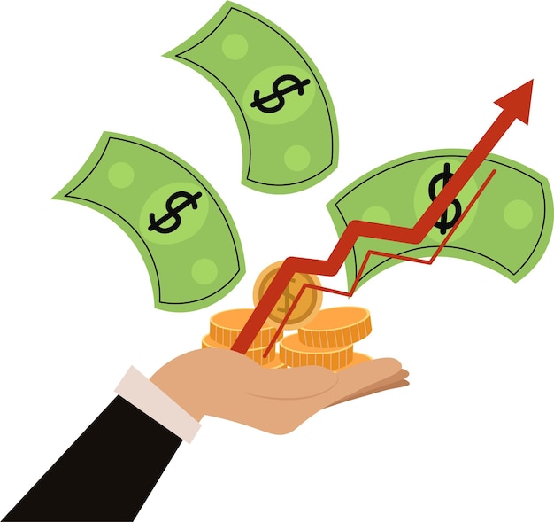 Ilustración del dinero que crece financiero