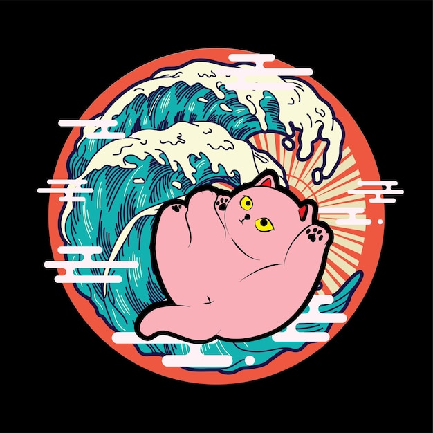 ilustración de dinosaurio con estilo japonés para el logotipo del cuaderno del evento kaijune