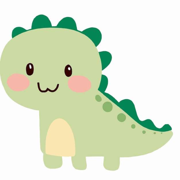 Vector ilustración de dinosaurio lindo dinosaurio kawaii chibi estilo de dibujo vectorial dibujos animados de dinosaurios