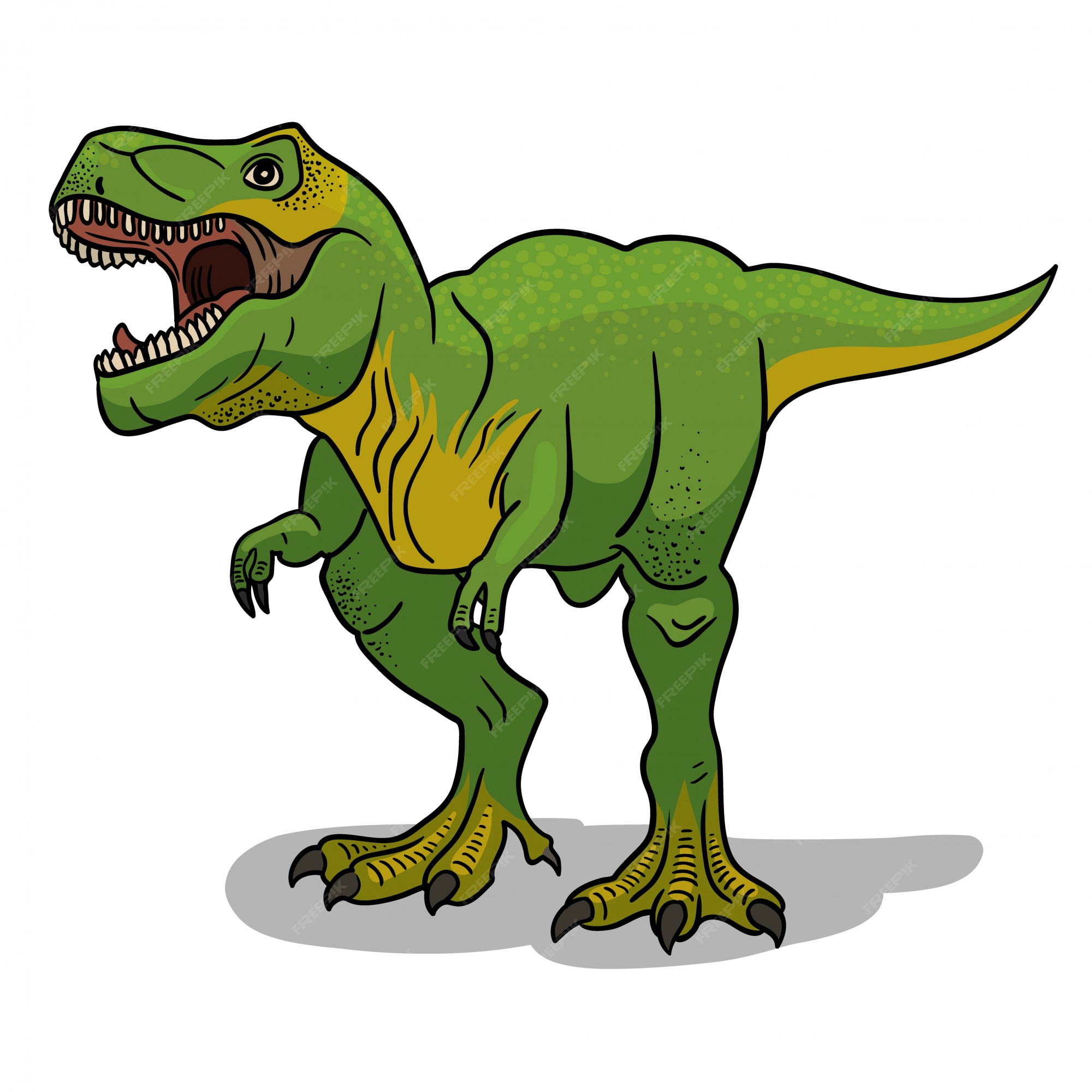 Ilustración de dinosaurio tyrannosaurus rex en estilo de dibujos animados.  | Vector Premium