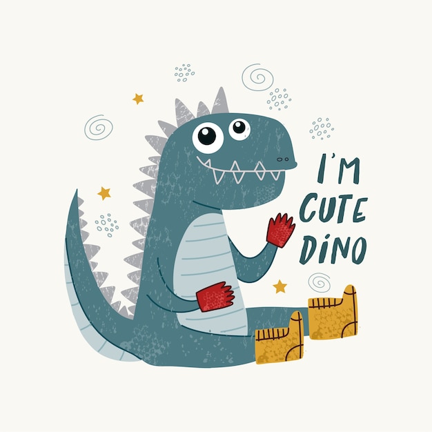 Ilustración de dinosaurios lindos estilo escandinavo