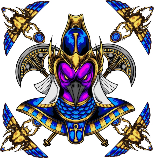 Ilustración de Dios de ra con vector de stock de calidad premium
