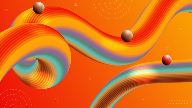 Ilustración de diseño 3D de pintura de flujo líquido de fondo de color de onda