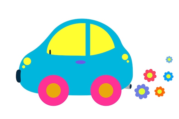 Ilustración de un diseño de actitud de hechos de estilo de vida de coche ecológico
