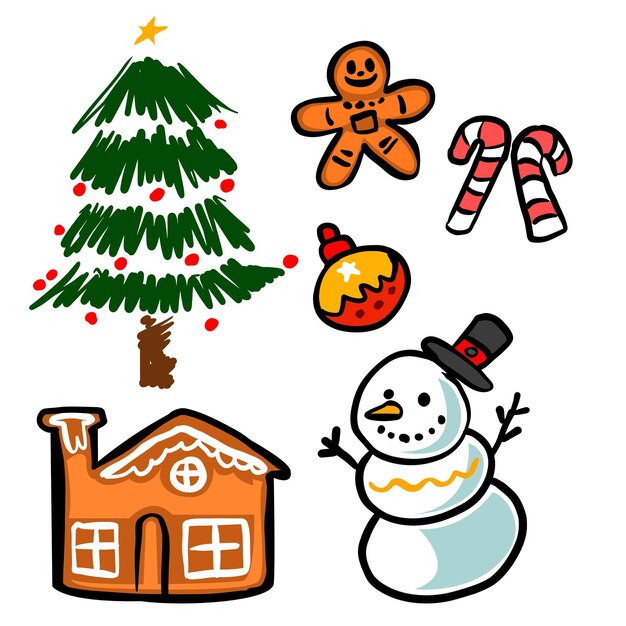 Ilustración de diseño de activos de Navidad Vector de Navidad