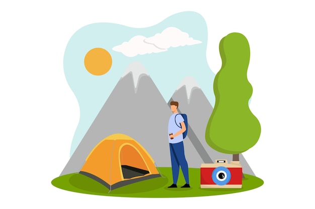 Ilustración del diseño de un apartamento para viajeros de vacaciones