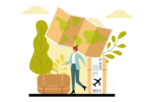 Ilustración del diseño de un apartamento para viajeros de vacaciones