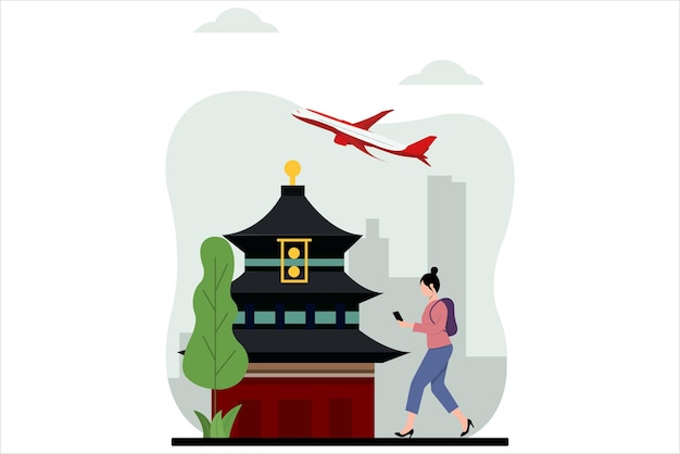 Ilustración del diseño de un apartamento para viajeros de vacaciones