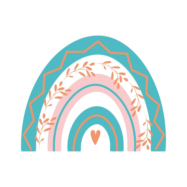 ilustración de diseño de arco iris boho