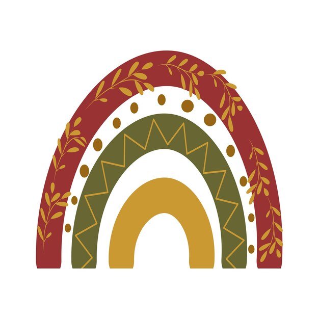ilustración de diseño de arco iris boho