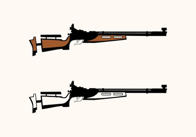 Ilustración del diseño del arma de rifle de aire