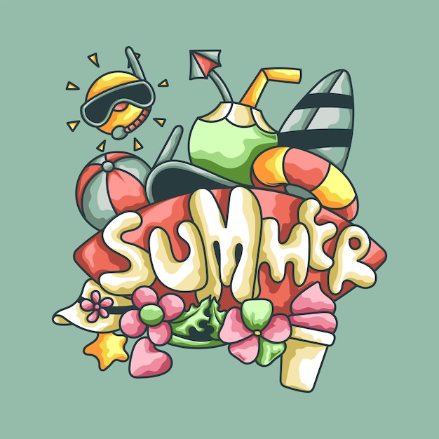 Vector ilustración de diseño de arte de vacaciones de verano