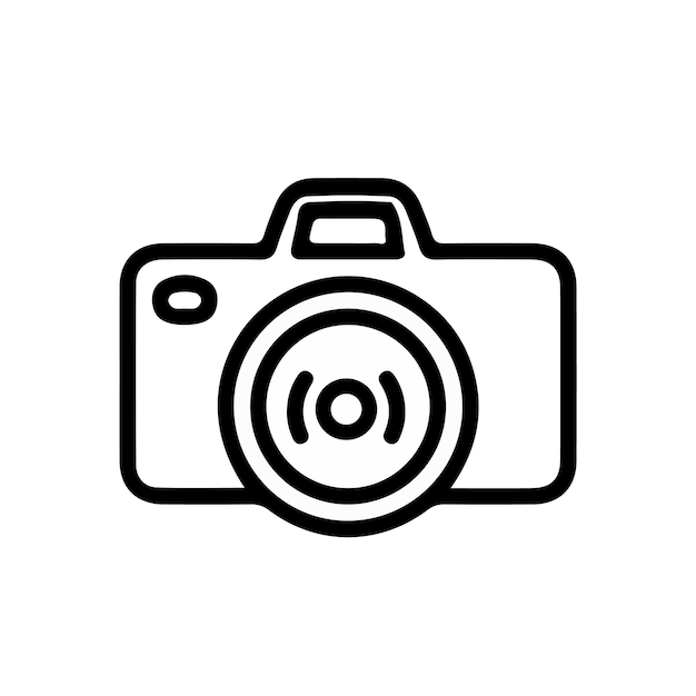 Ilustración de diseño artístico de la cámara en fondo blanco
