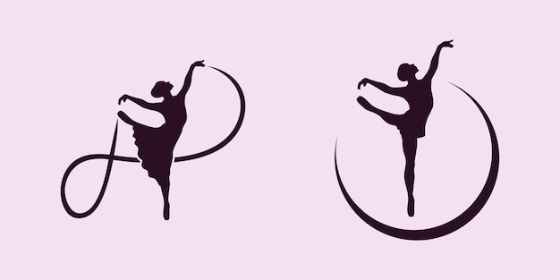 Ilustración de diseño de ballet de silueta