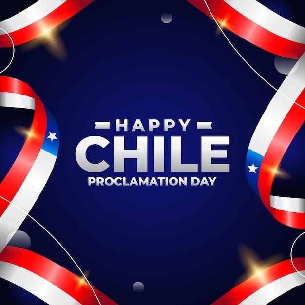 Ilustración del diseño de la bandera del día de la proclamación de Chile