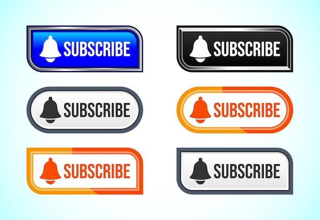 Ilustración del diseño del botón de suscripción Botón para el canal suscribirse como icono de notificación de compartición