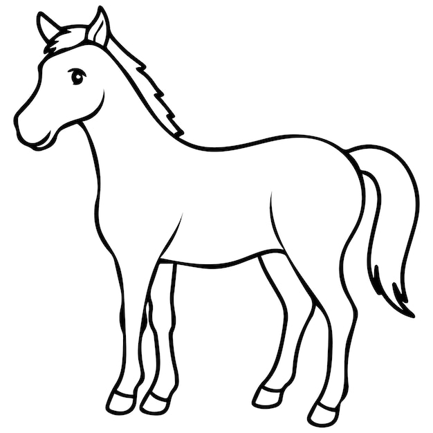 Ilustración de diseño de caballo vectorial en fondo blanco