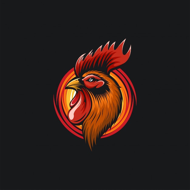 Vector ilustración de diseño de cabeza de gallo