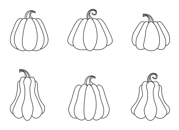 Ilustración de diseño de calabaza aislado sobre fondo blanco.