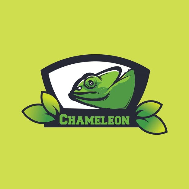 Ilustración de diseño de camaleón, silueta de camaleón