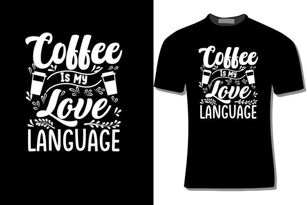 Ilustración de diseño de camiseta de café con taza de café y café vector