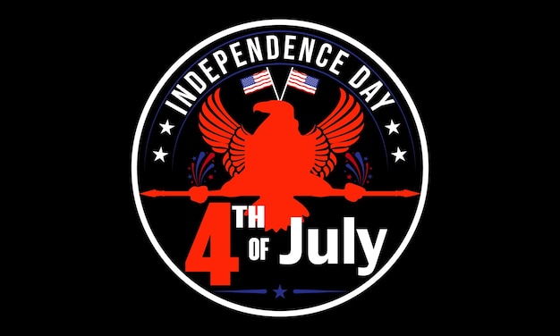 Ilustración de diseño de camiseta del día de la independencia del 4 de julio.