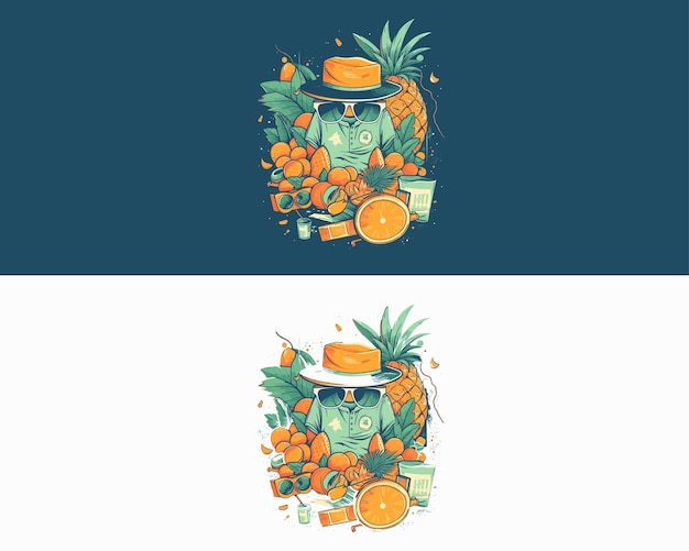 Ilustración de diseño de camiseta de moda de verano