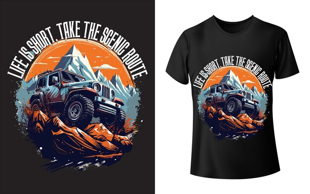 ilustración de diseño de camiseta offroad