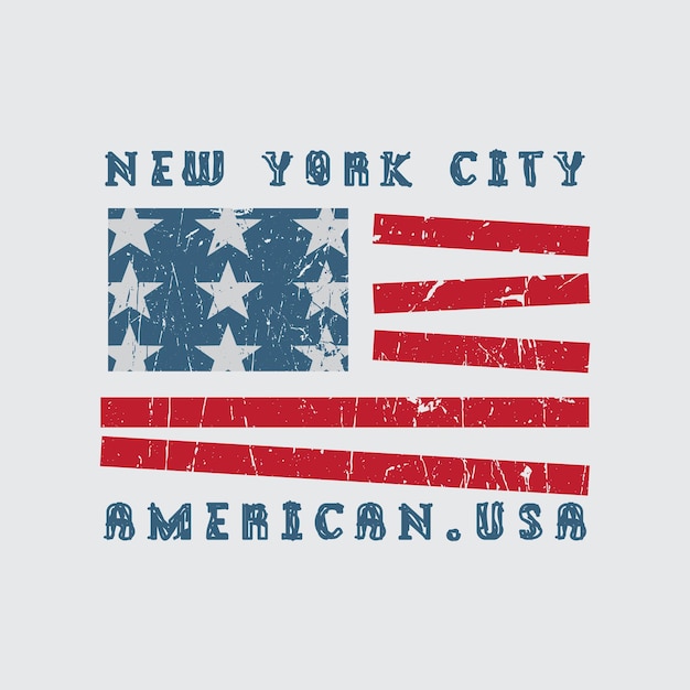 Ilustración de diseño de camiseta de vector de tipografía de ciudad de nueva york