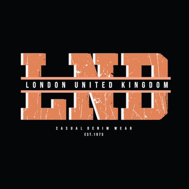 Ilustración de diseño de camiseta de vector de tipografía de londres