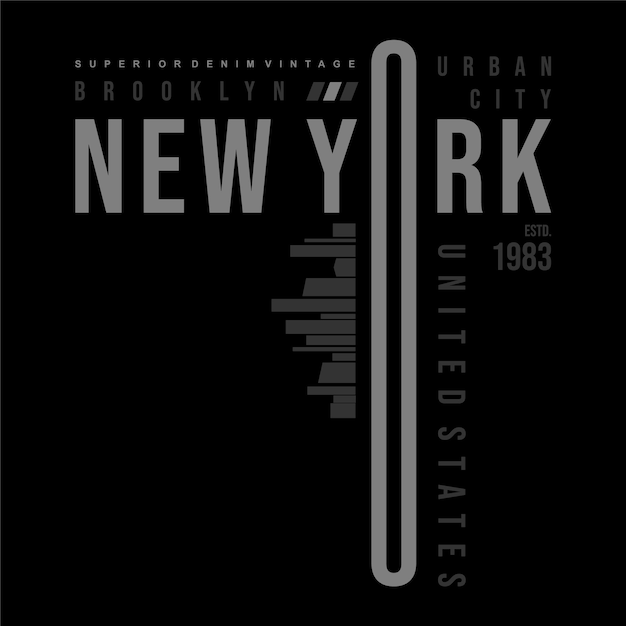 ilustración de diseño de camiseta de vector de tipografía de nueva york buena para impresión lista y otros usos