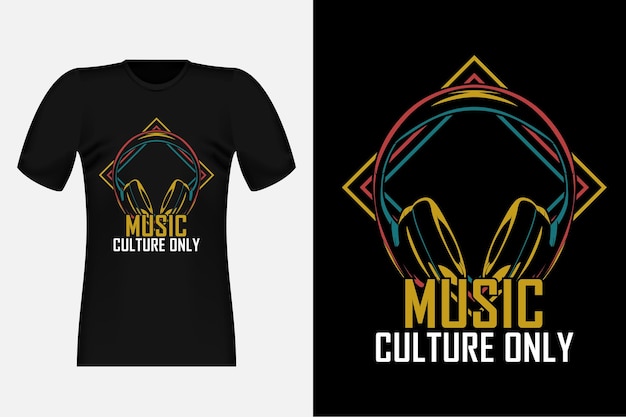 Ilustración de diseño de camiseta vintage de silueta solo de cultura musical