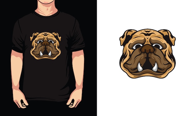 Ilustración de diseño de cara de pug