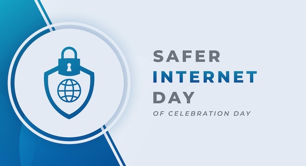 Vector ilustración de diseño de celebración del día de internet más segura feliz para publicidad de cartel de fondo