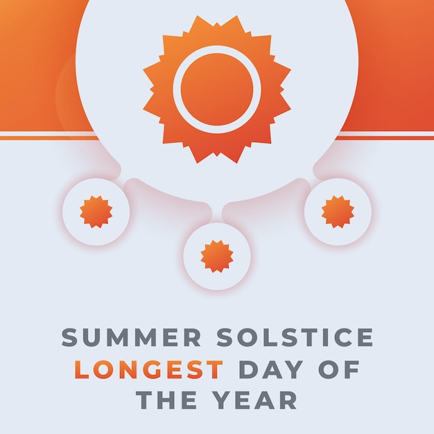 Ilustración de diseño de celebración del día más largo del año del solsticio de verano para pancarta de póster de fondo