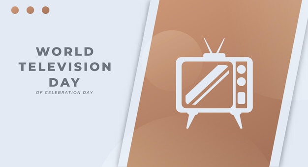 Ilustración de diseño de celebración del Día Mundial de la Televisión feliz para publicidad de carteles de fondo