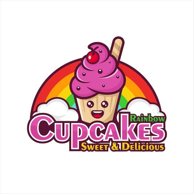 Ilustración de diseño de color de cupcakes aislado