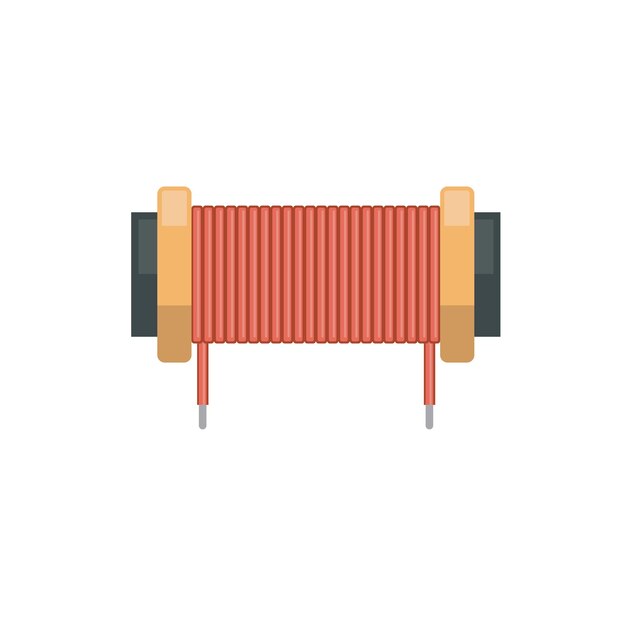 Ilustración de diseño de concepto de elemento de vector de inductor de bobina