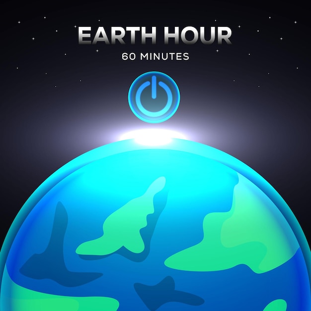 Vector ilustración de diseño de concepto de hora del planeta