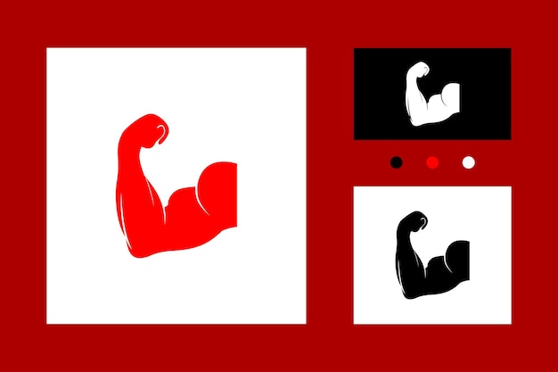 Ilustración de diseño de concepto de vector de logotipo de icono fuerte simple