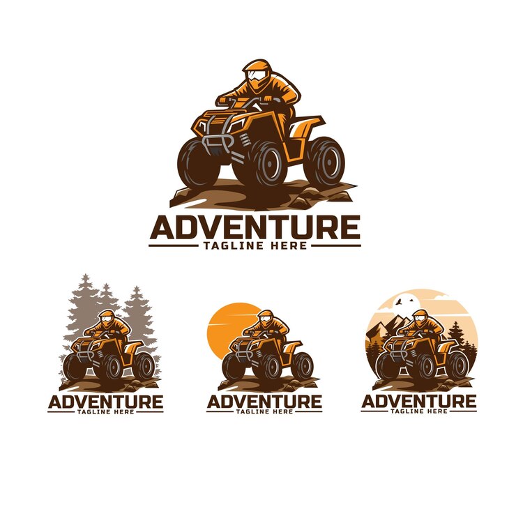 Ilustración del diseño del conjunto de aventuras atv