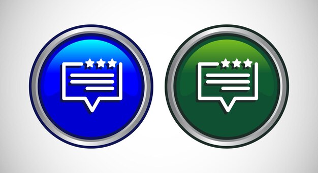 Ilustración del diseño del conjunto de botones de iconos de testimonio