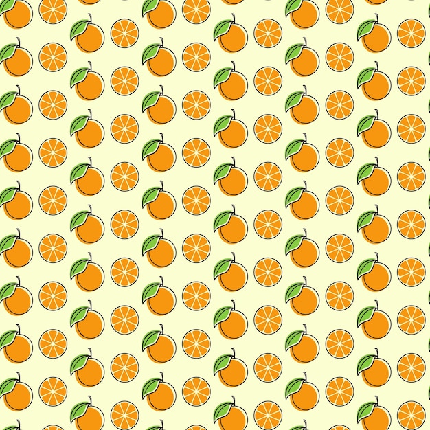 Ilustración del diseño sin costuras de la fruta naranja