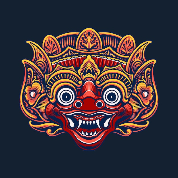 Ilustración del diseño de la cultura de la máscara de Indonesia