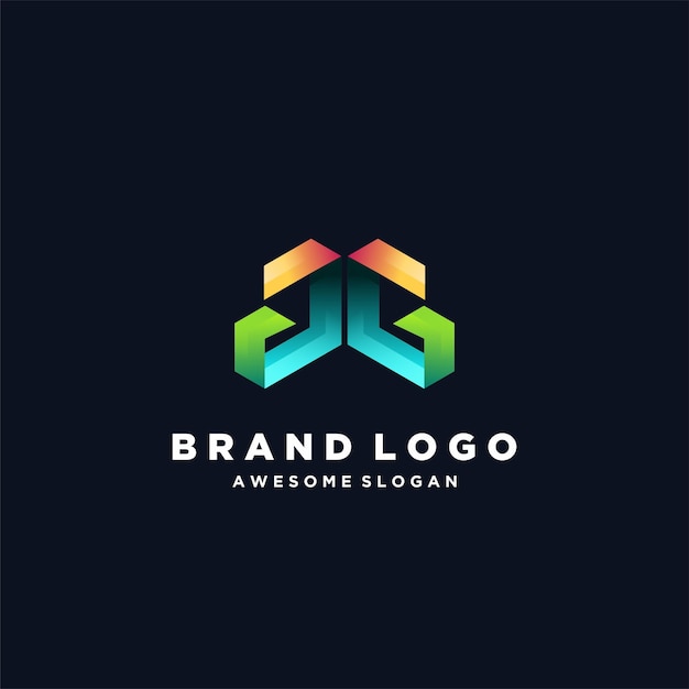 Vector ilustración de diseño degradado colorido único de logotipo