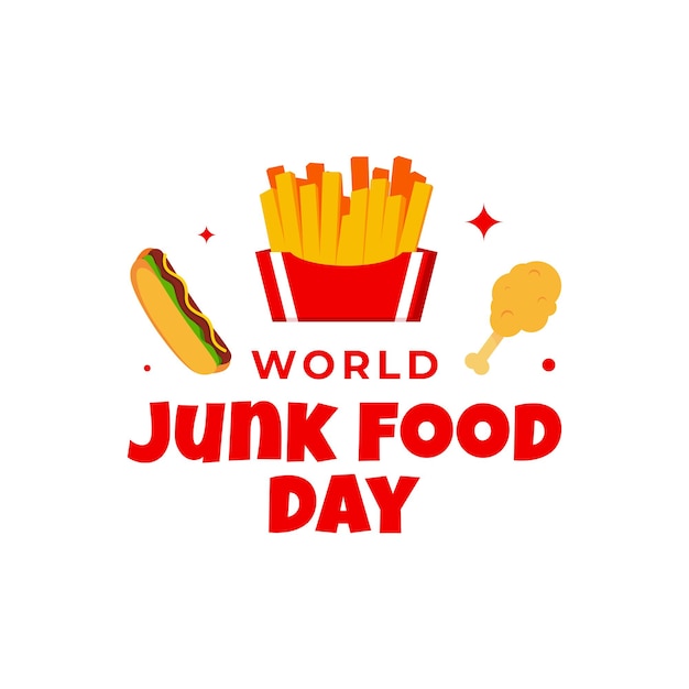Ilustración del diseño del Día Mundial de la Comida Chatarra