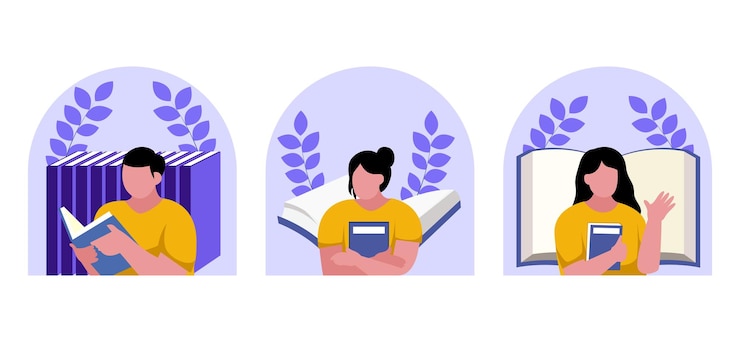 Vector ilustración de diseño de día mundial del libro de paquete plano