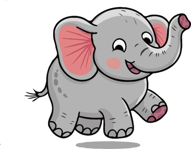 Vector ilustración de diseño de dibujos animados de cute elephant