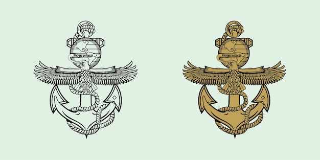 Vector ilustración de diseño de eagle globe and anchor ega del cuerpo de marines de los estados unidos